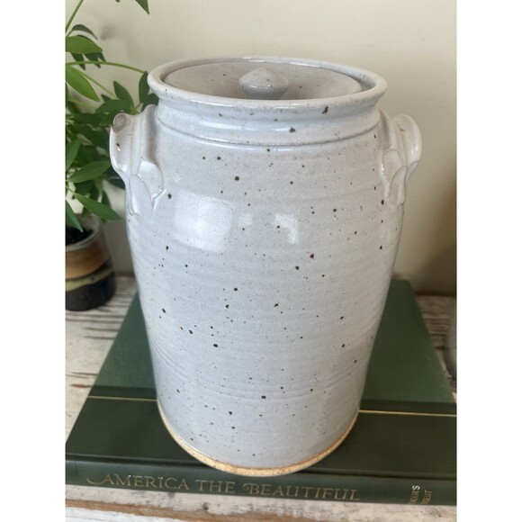 Rare Vintage 1960s MCM Farmhouse Stoneware Dispenser For Water Tea or Lemonade - Picture 5 of 10